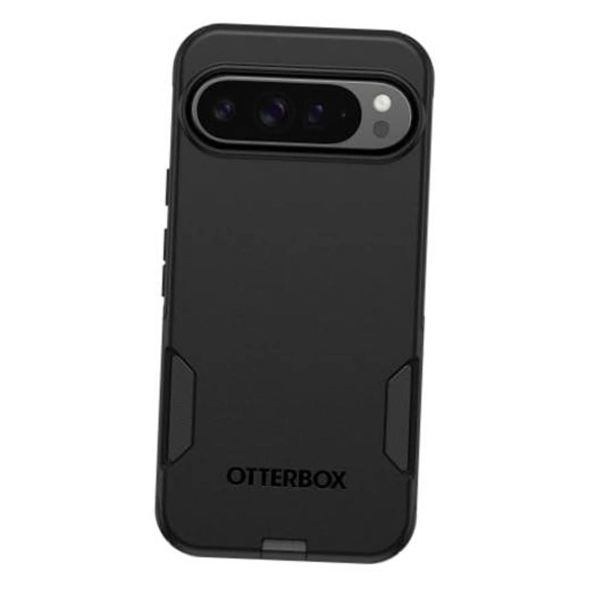 Black OtterBox phone case with raised camera bezel and protective corner bumpers