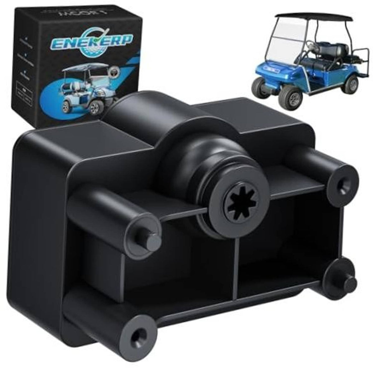 Golf cart throttle potentiometer accelerator, black housing with connector posts and shaft