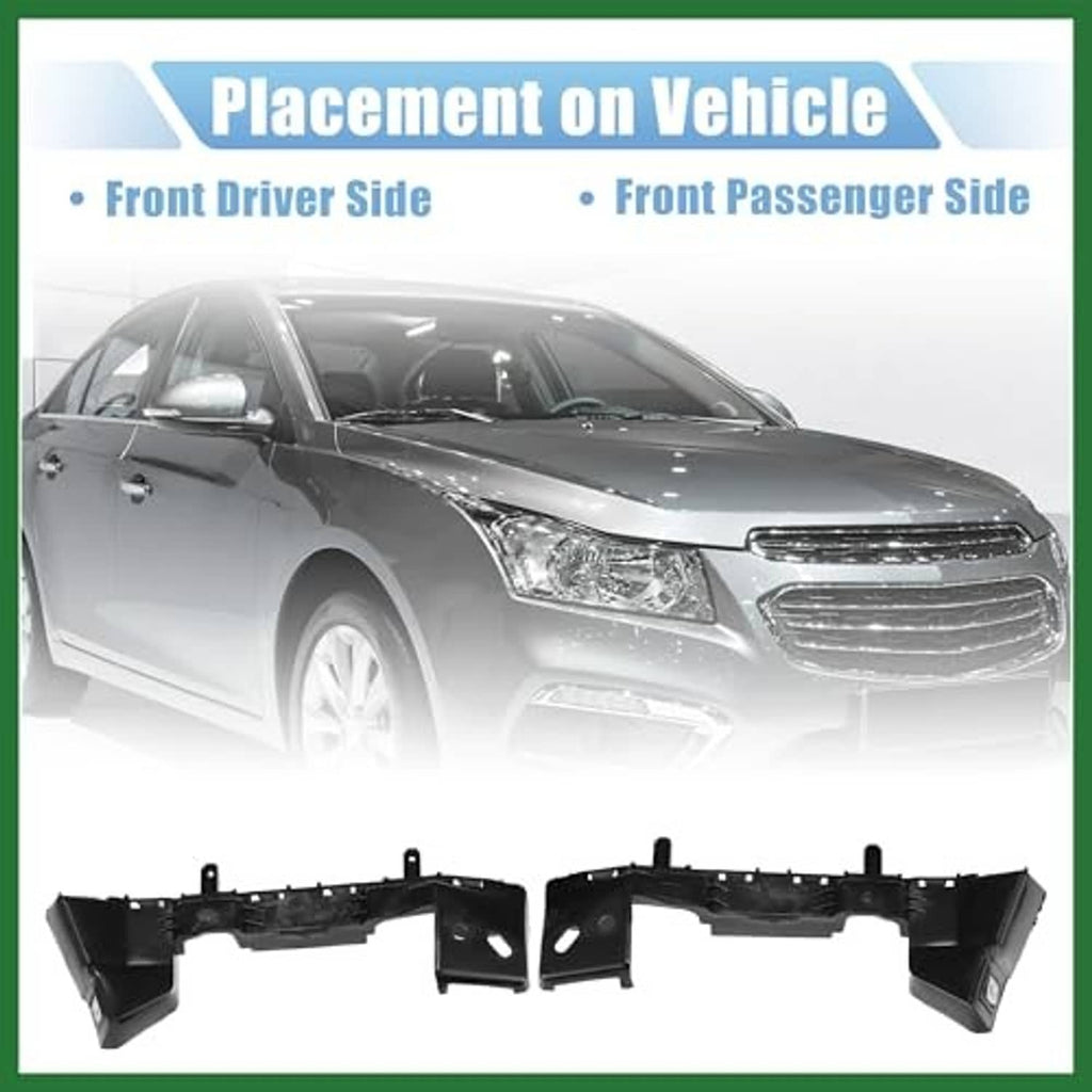 Front bumper mounting support bracket pair for front driver and passenger sides