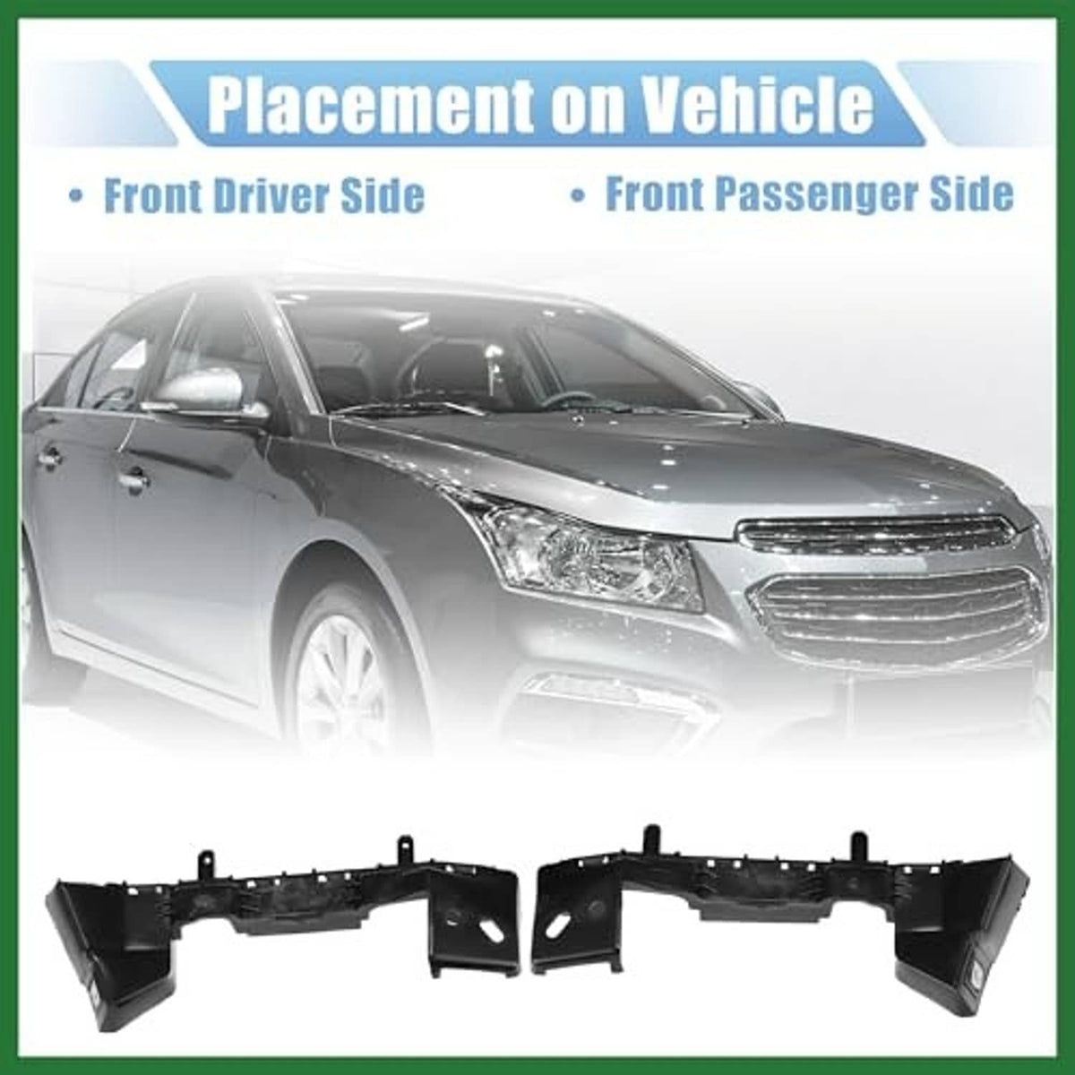 Front bumper mounting support bracket pair for front driver and passenger sides