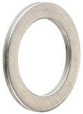 Round metal oil drain plug gasket washer with inner hole, silver finish