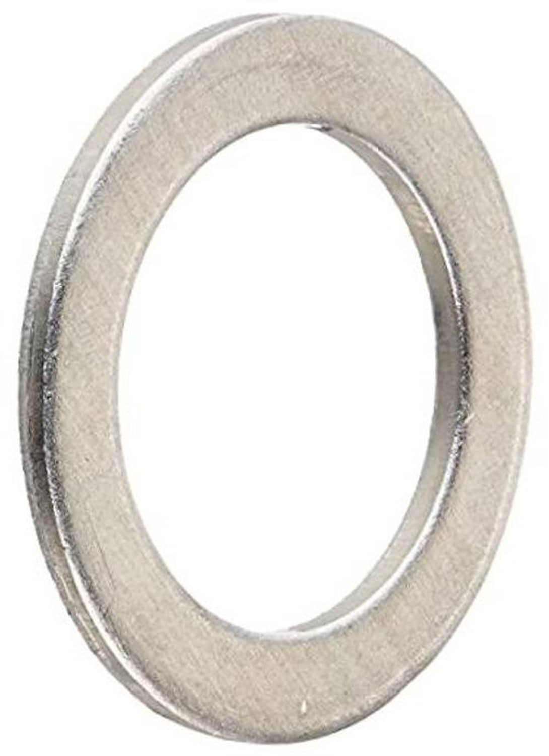 Round metal oil drain plug gasket washer with inner hole, silver finish