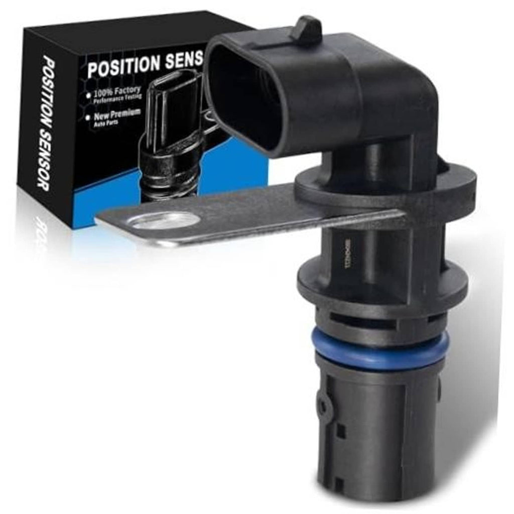 Crankshaft position sensor with black housing and metal mounting bracket