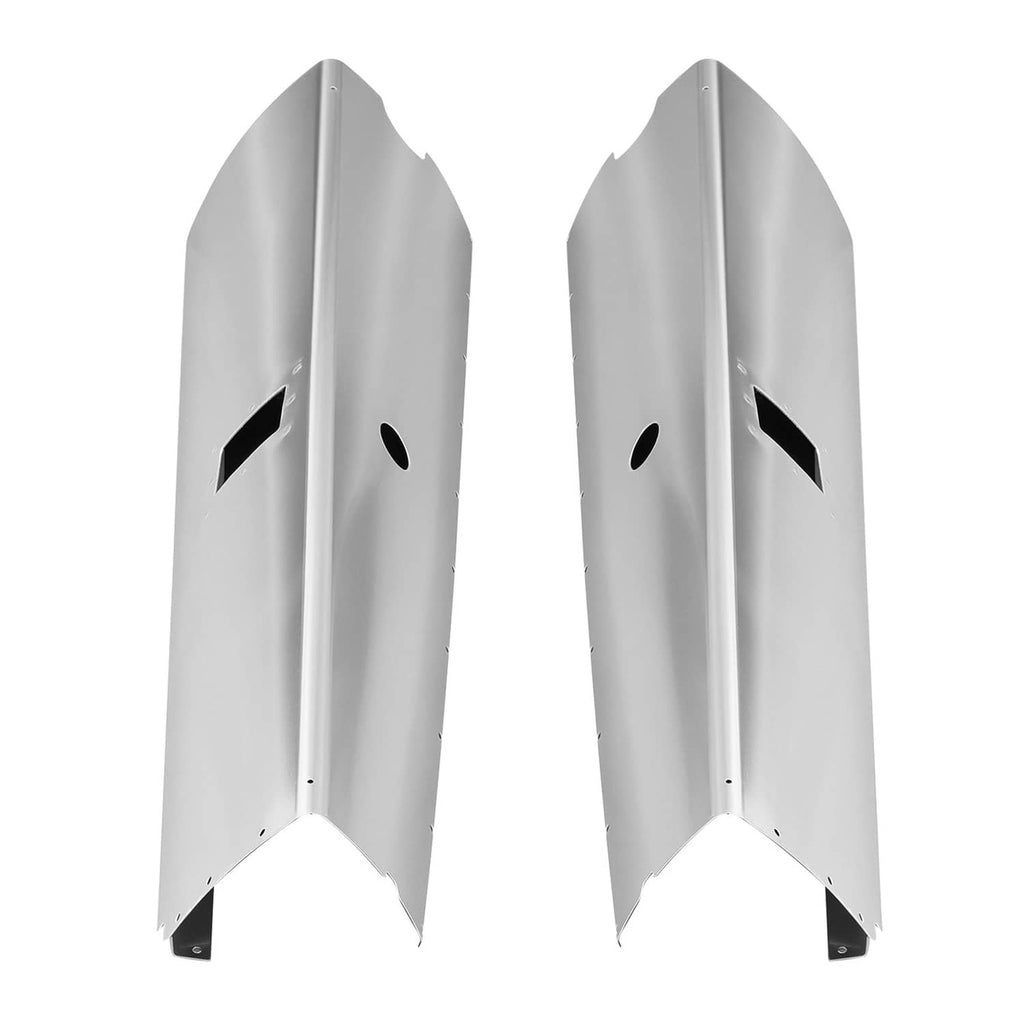 Set of polished aluminum landing gear leg fairings LH and RH with side cutouts