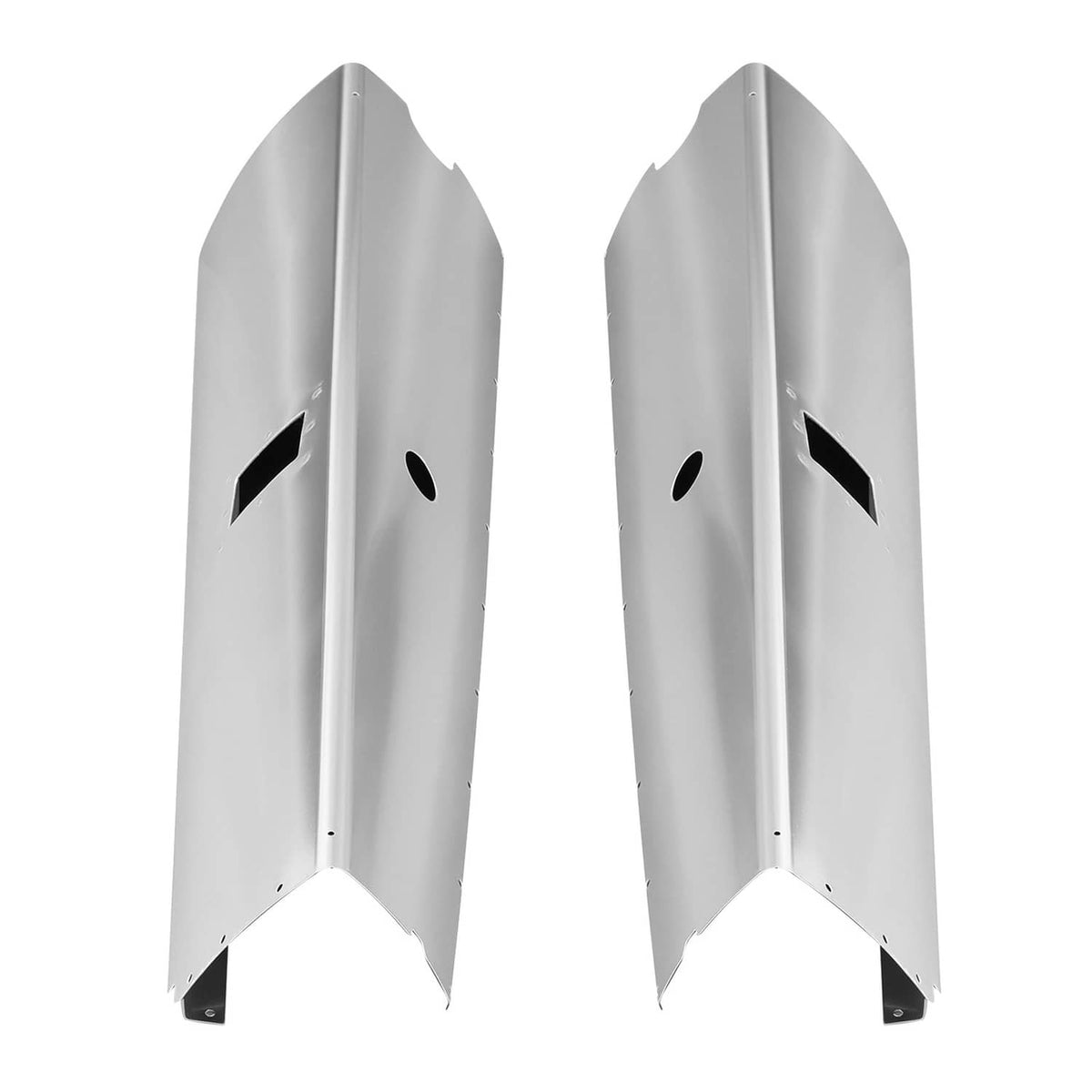 Set of polished aluminum landing gear leg fairings LH and RH with side cutouts