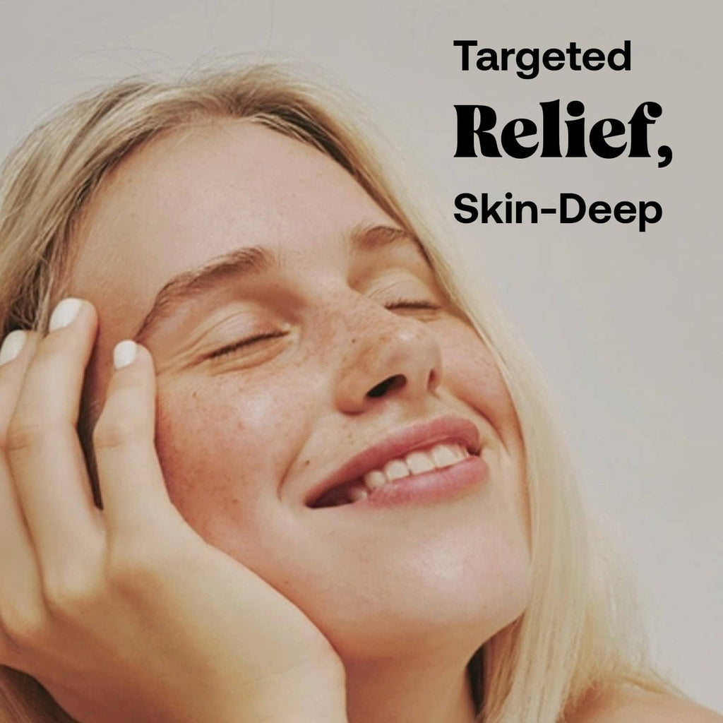 L-Lysine ointment skin-repair concept shown with a person applying ointment to face