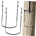 Pair of black cable climbing stick aiders with rope loops and metal fasteners