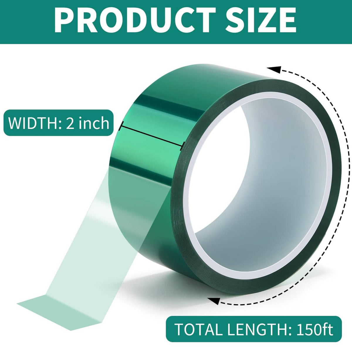 Green epoxy molding tape roll, 2-inch width, 150-ft total length