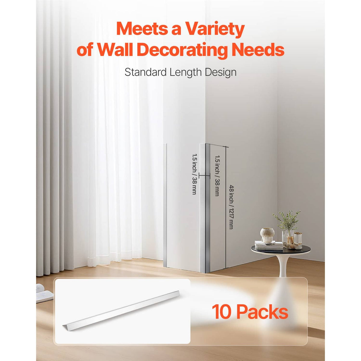 Stainless steel wall corner protector strips with peel-and-stick backing