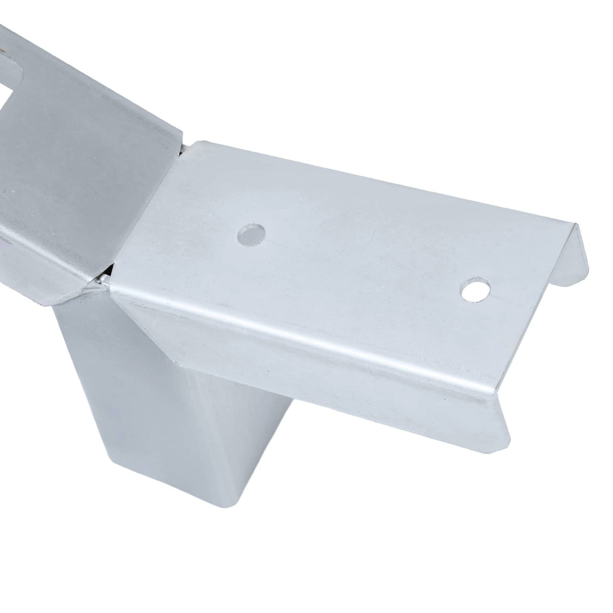 Adjustable winch stand support arm with flat top plate and circular mounting holes