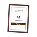 A4 walnut wood photo frame with white mat and dark brown border