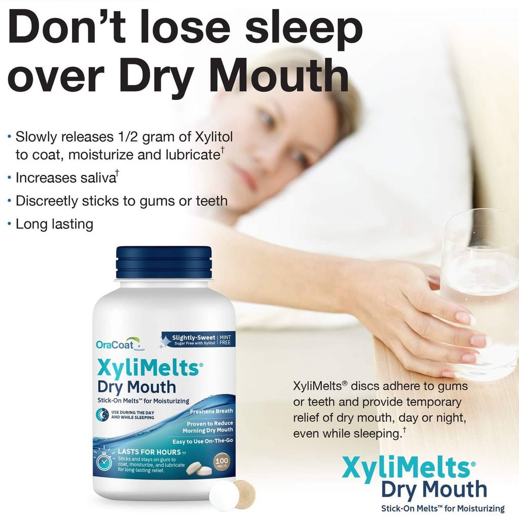 OraCoat XyliMelts Dry Mouth bottle with dissolvable discs