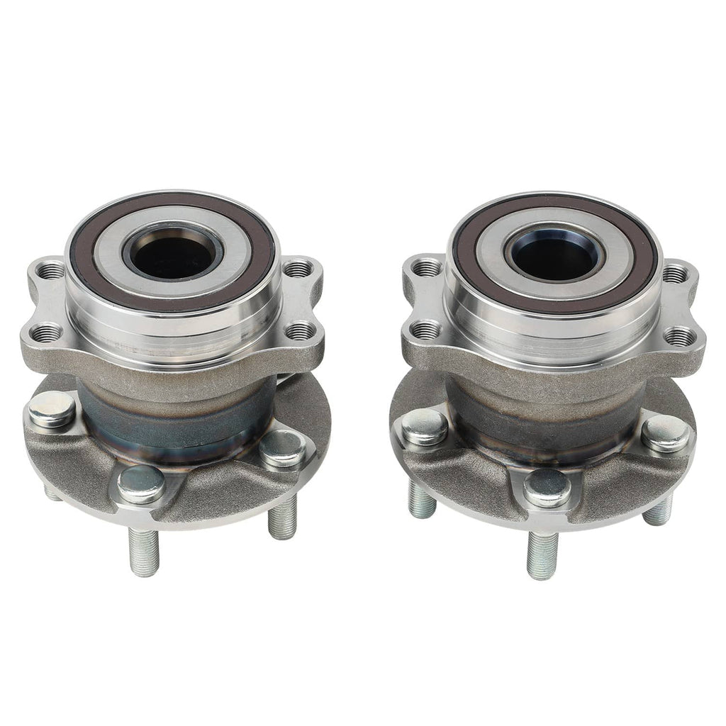 Pair rear wheel hub bearings, silver steel flanges with center bearing bore