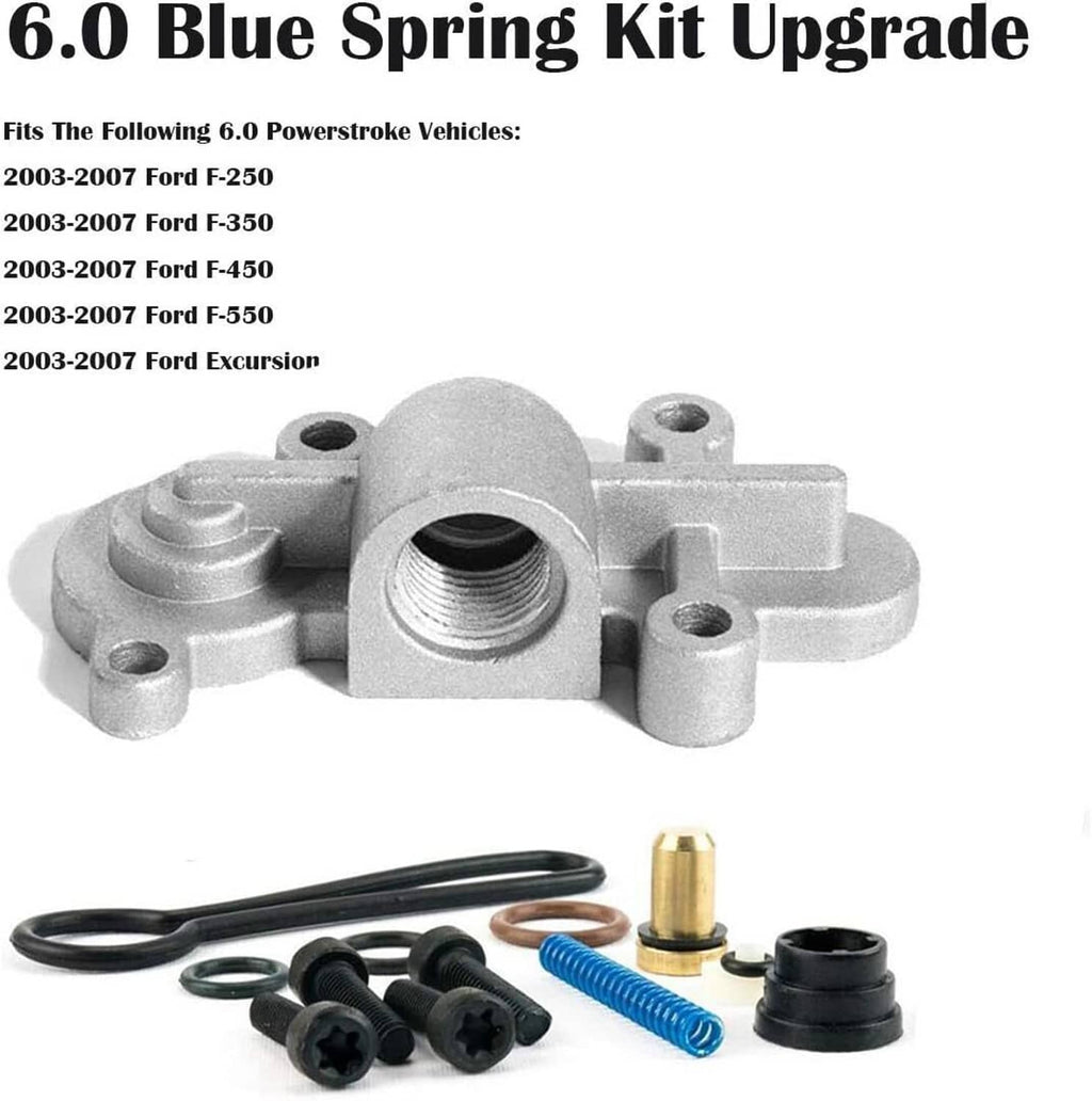Fuel pressure regulator kit with blue spring and metal body plus rubber seals and screws