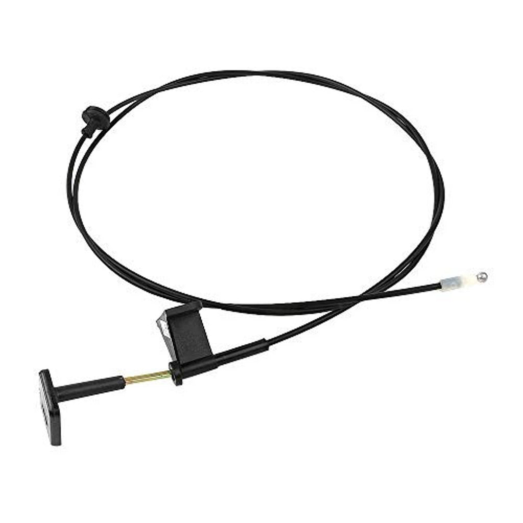 Hood latch release cable wire with black mounting bracket and metal ring