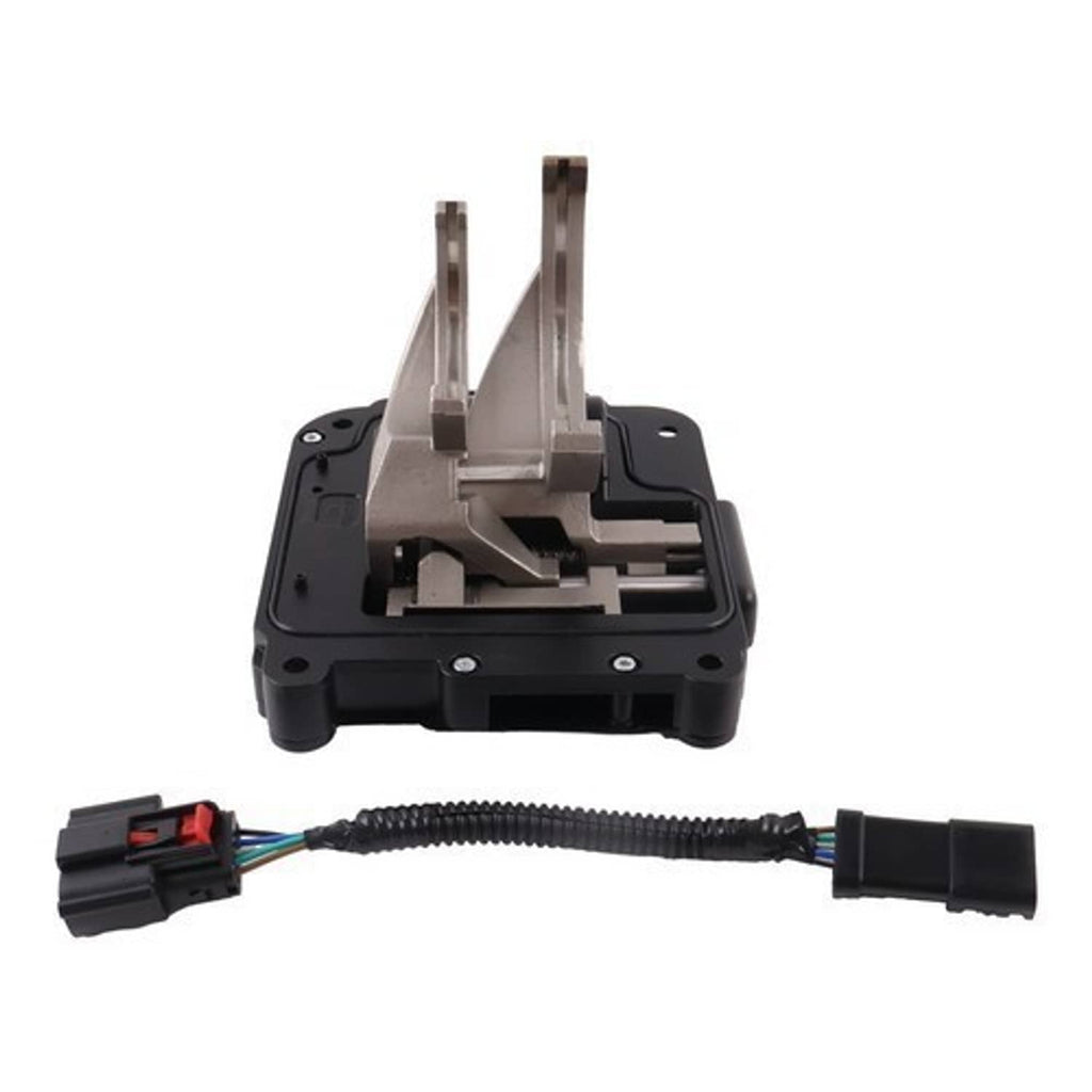 Transfer case actuator with raised internal metal parts and connected wiring harness
