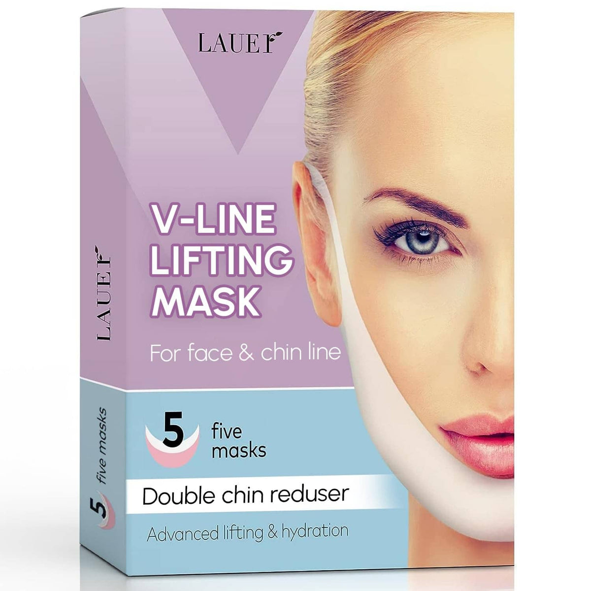 V-line lifting face mask box, five double chin reducer masks for face and chin line
