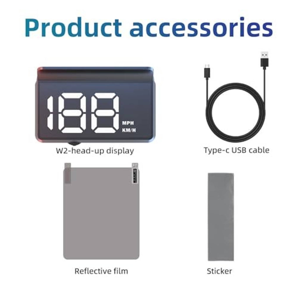 Car HUD head-up display accessories: reflective film, sticker, Type-USB cable