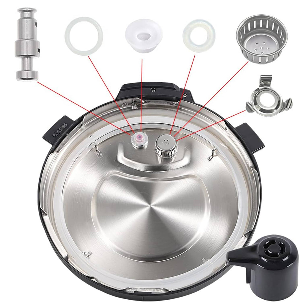 Instant Pot pressure cooker lid replacement parts set with valve, gasket, and float components