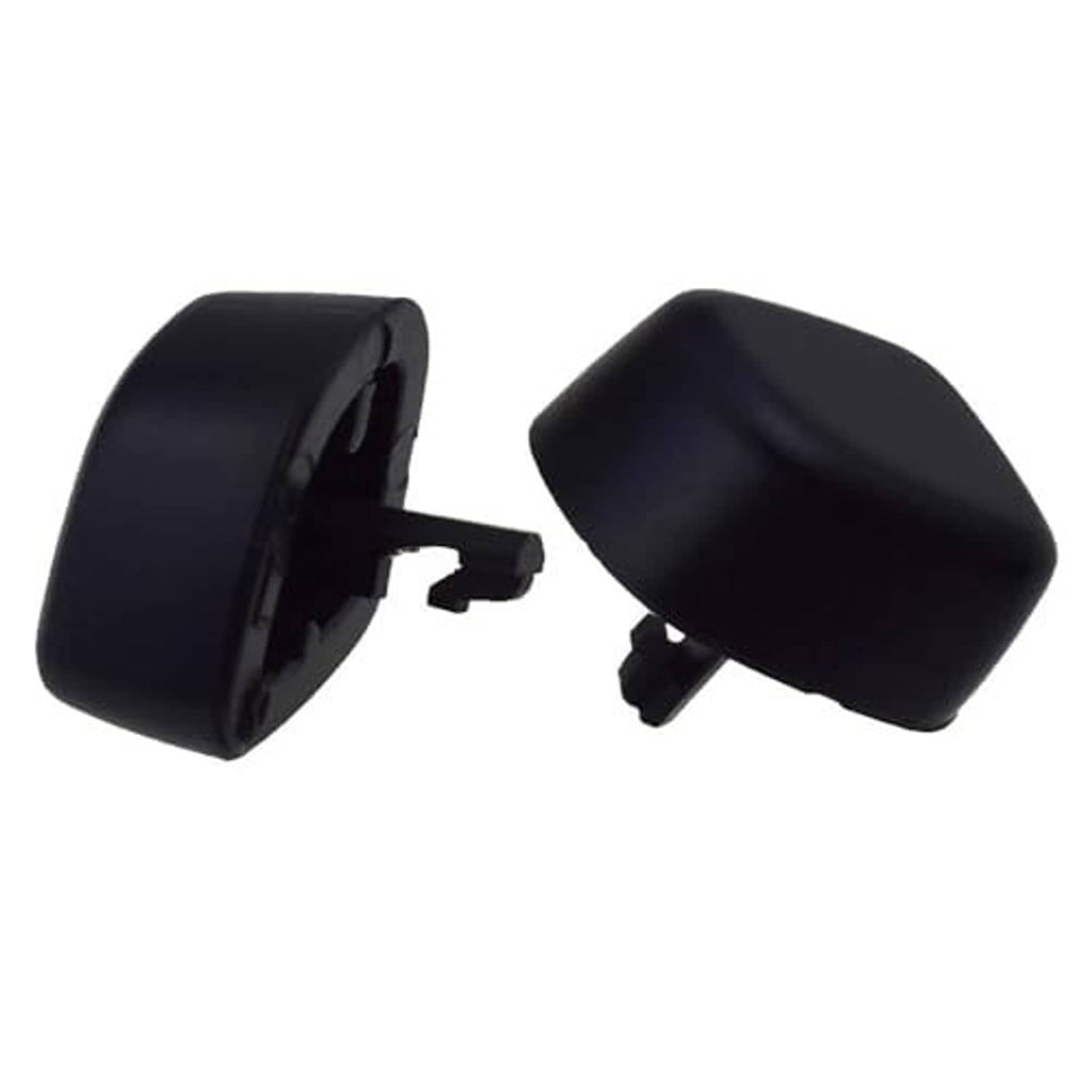 Black headrest adjust switch button covers with side profile and attachment tabs