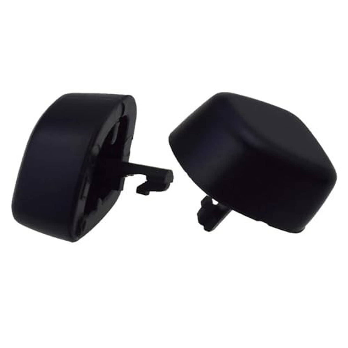 Black headrest adjust switch button covers with side profile and attachment tabs