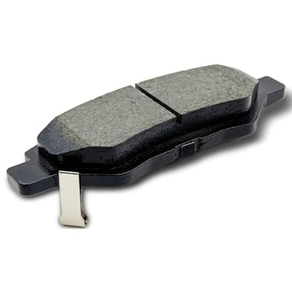 Ceramic brake pad, gray friction material with exposed mounting tabs