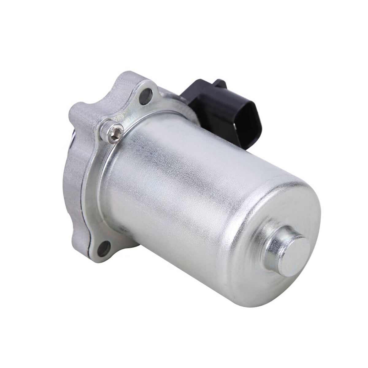Shift motor assembly with silver aluminum body and black electrical connector