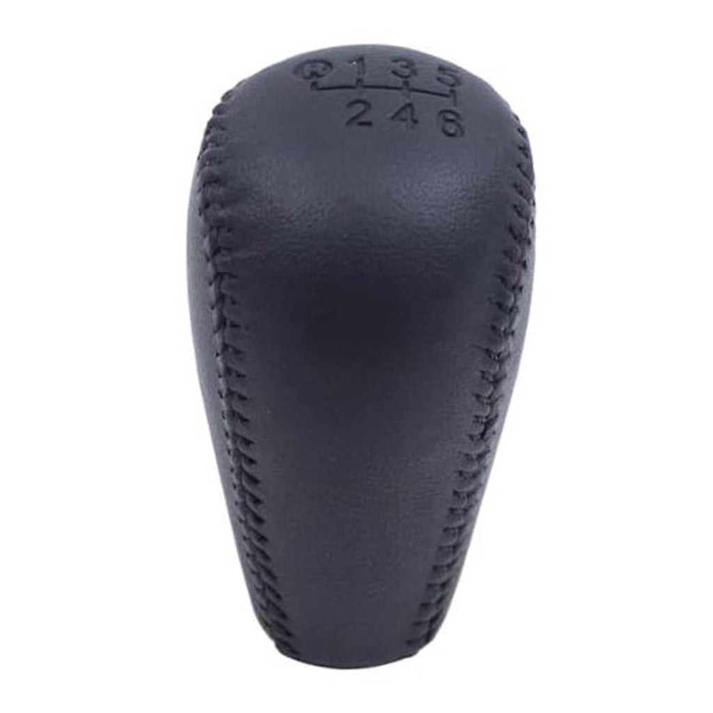 Leather manual gear shift knob, dark navy with embroidered 1–6 and R shift numbers