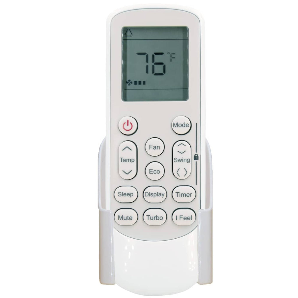 White air conditioner replacement remote control with LCD display and button keypad