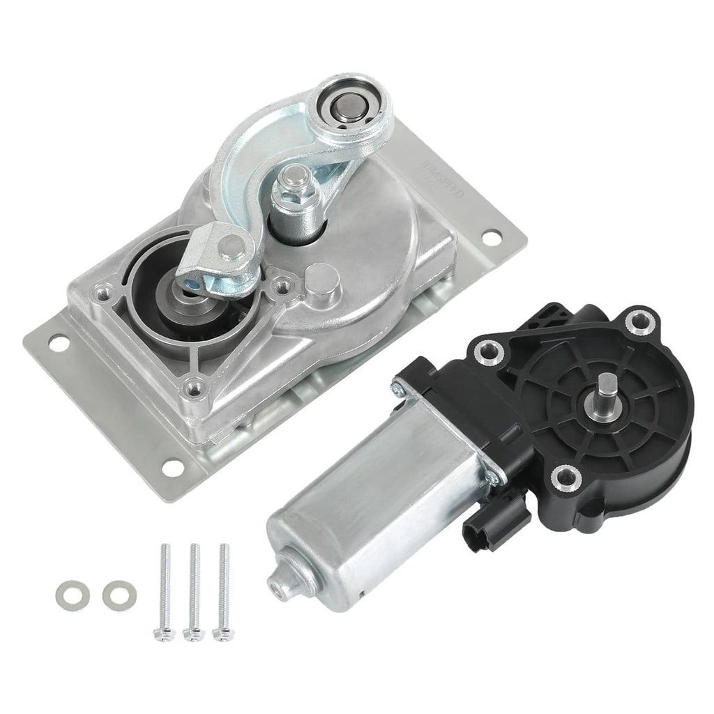 RV electric step gear box linkage and motor assembly with mounting bracket