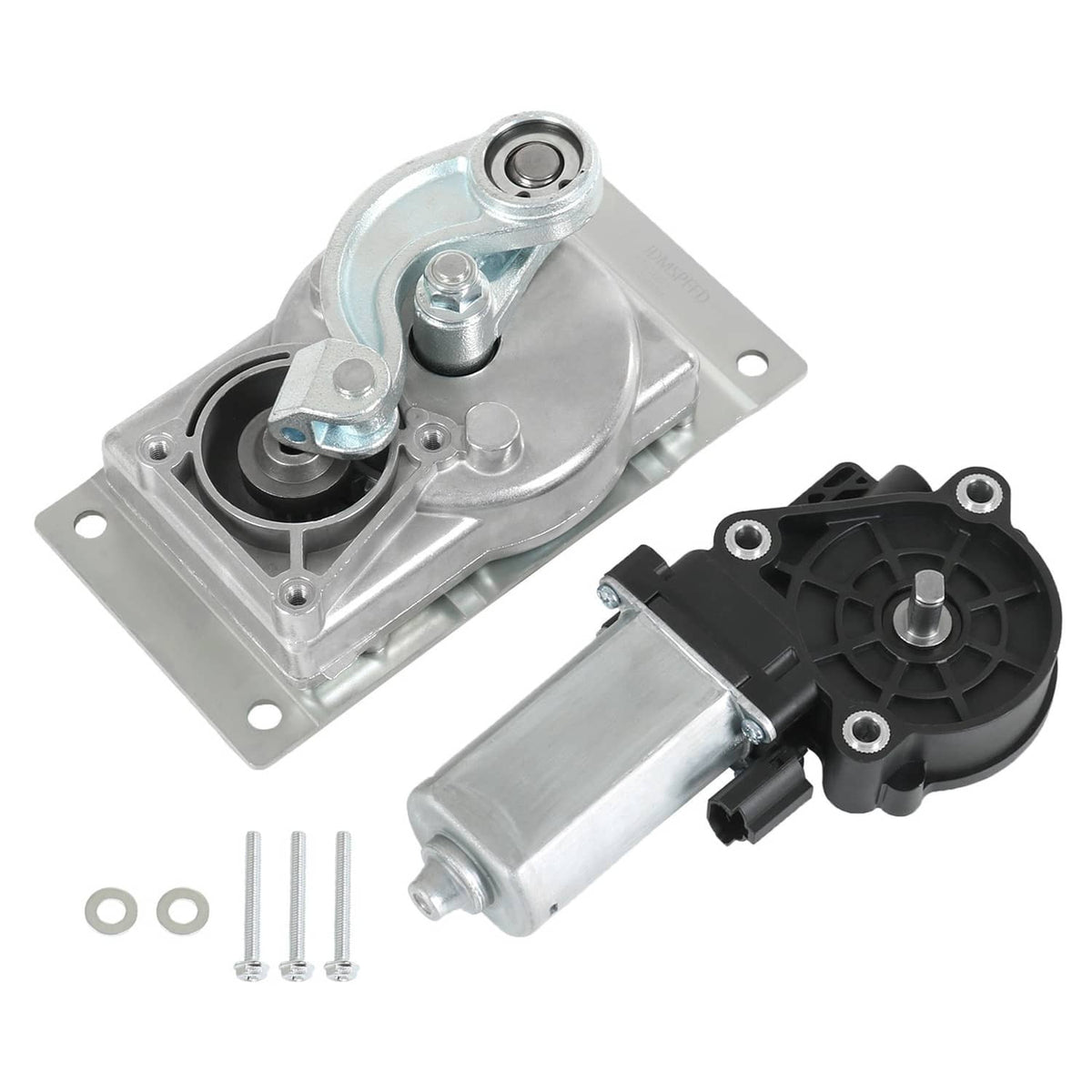 RV electric step gear box linkage and motor assembly with mounting bracket