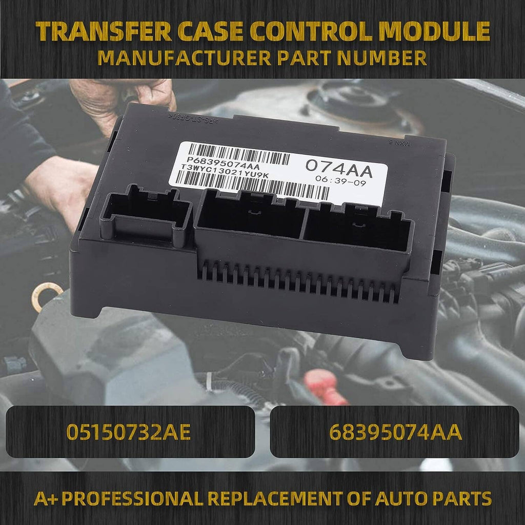 Transfer case control module with identification label and multiple electrical connector ports