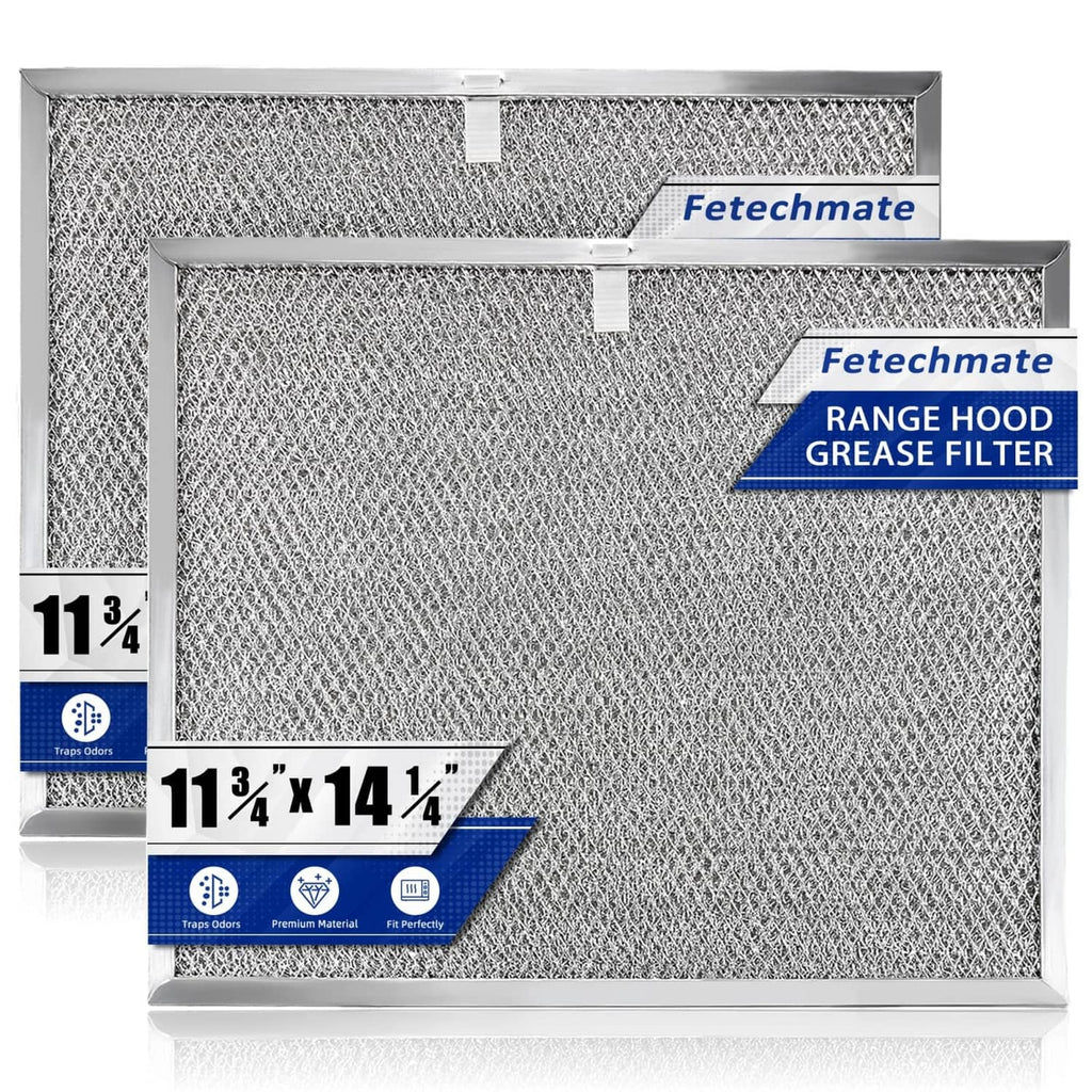 2-pack range hood grease filters with silver aluminum mesh panels