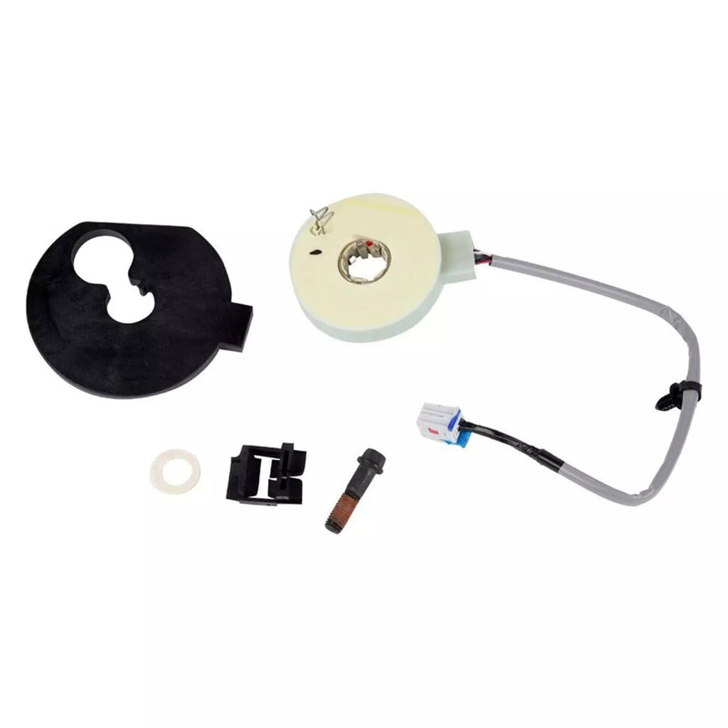 Power steering torque sensor assembly with beige module, wiring leads, and mounting hardware