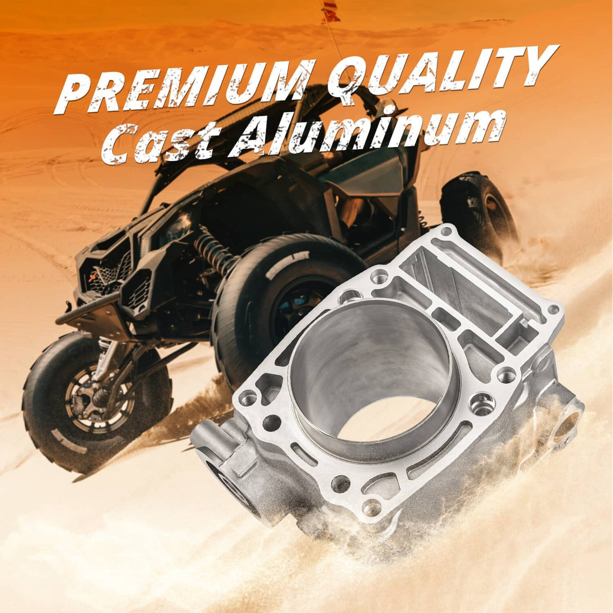 Cylinder and piston kit for engine rebuild with metal cylinder head