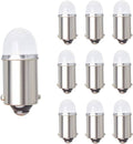 Yoper yellow car LED bulbs, clear dome and silver metal base, compact BA9s