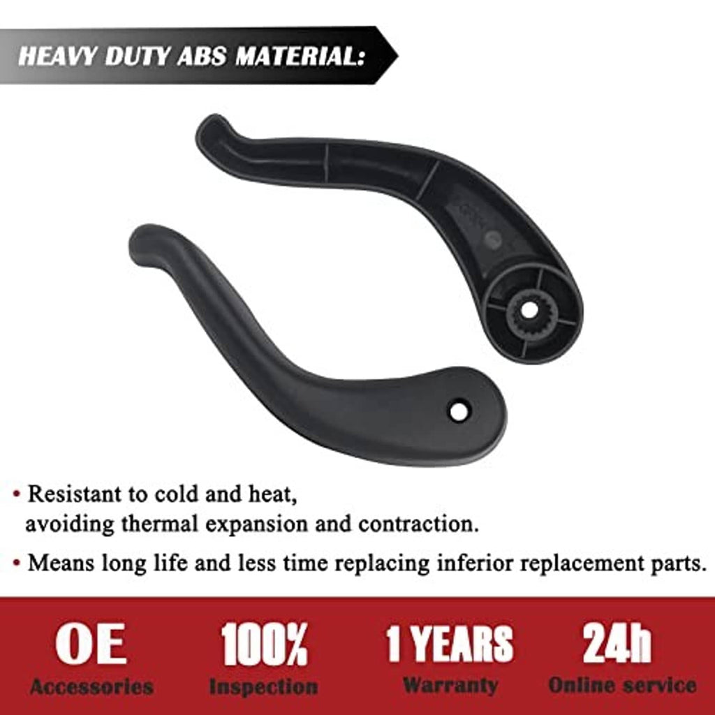Black heavy-duty ABS seat recliner handle lever pair with pivot ends and mount holes