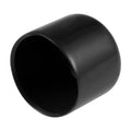 Black rubber end cap sleeve, 38mm ID opening, smooth round vinyl piece
