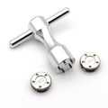 Silver golf putter weight kit with wrench and two 20g inserts
