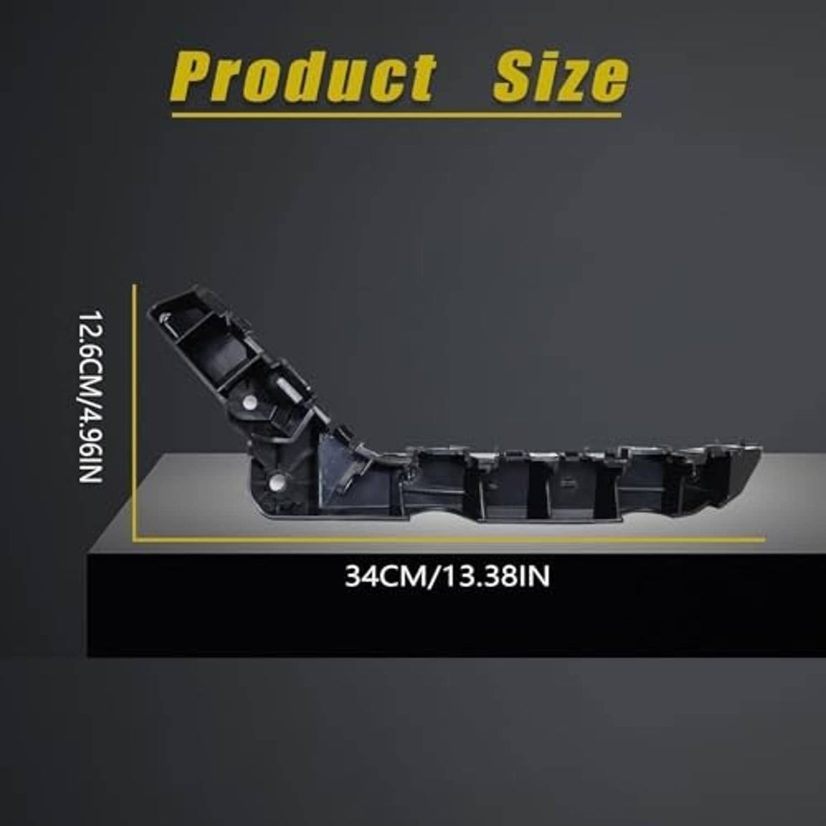 Black bumper cover retainer bracket bar with molded mounting clips
