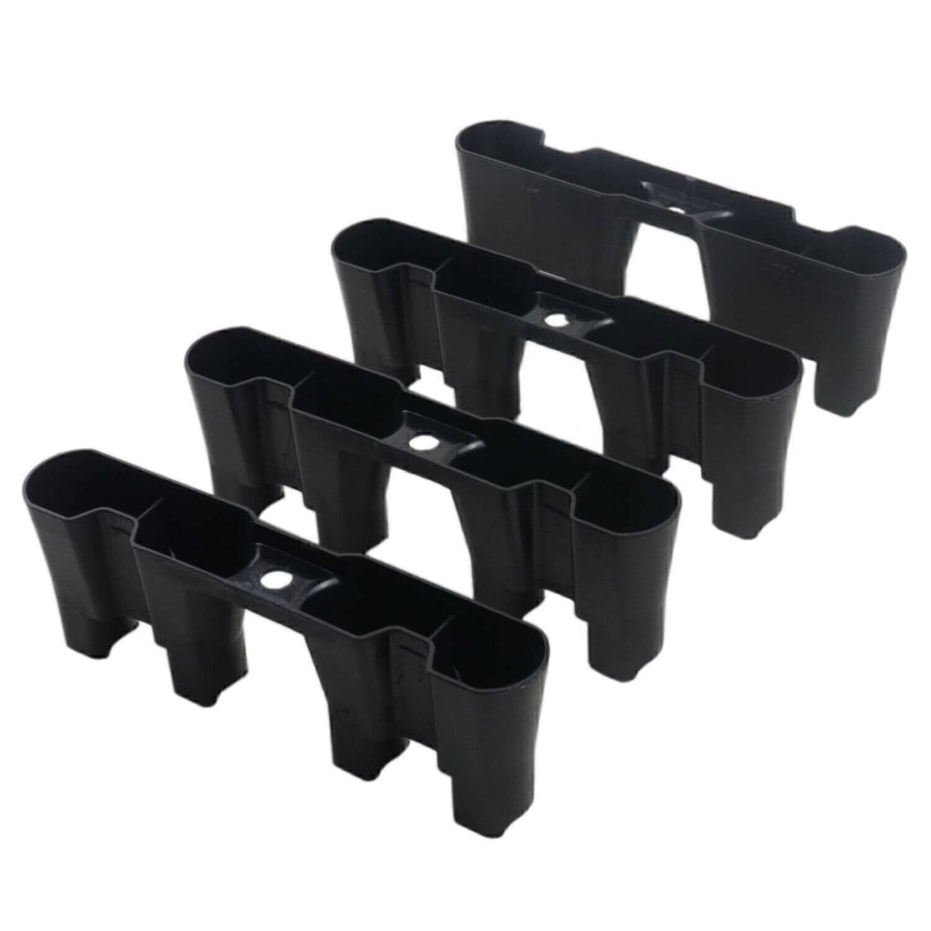 Black engine lifter tray guide clips, set of molded plastic supports with alignment holes