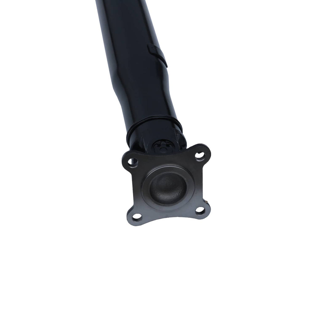 Rear driveshaft assembly end bearing housing and mounting flange on black shaft