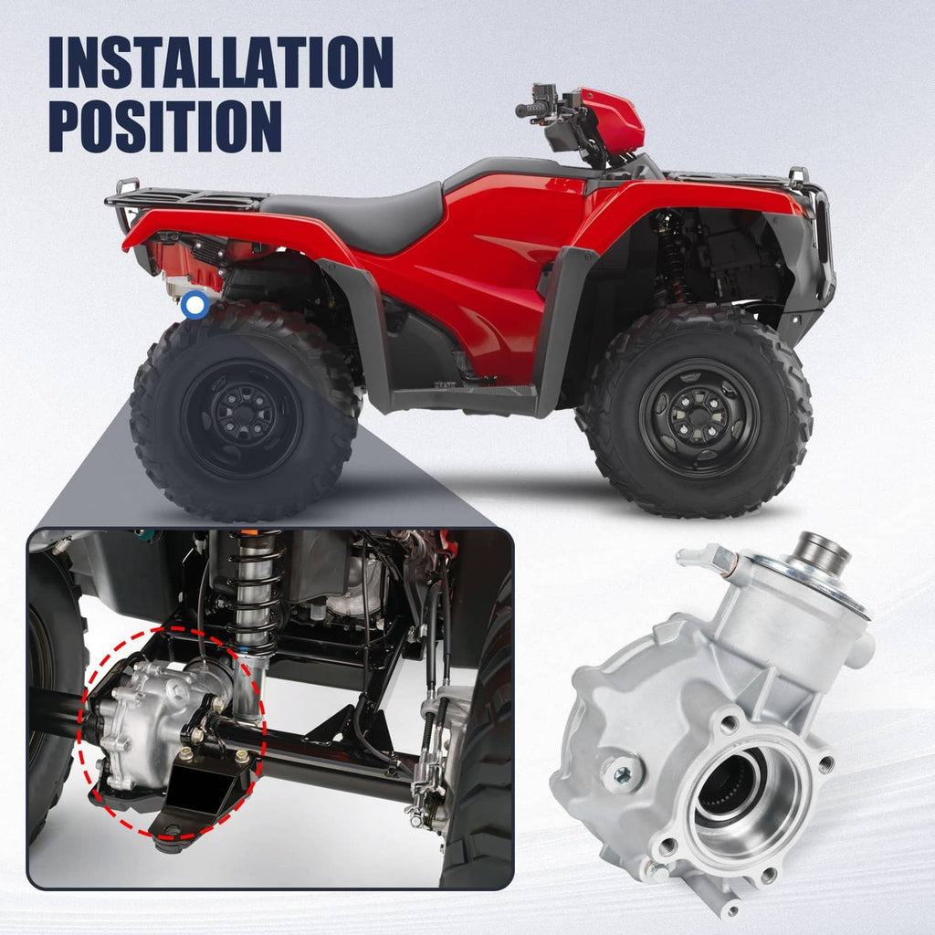 Silver rear differential housing shown for installation on an ATV