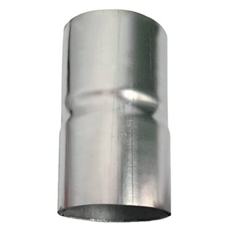 Polished stainless steel exhaust coupler sleeve, 2-1/8 in inner diameter