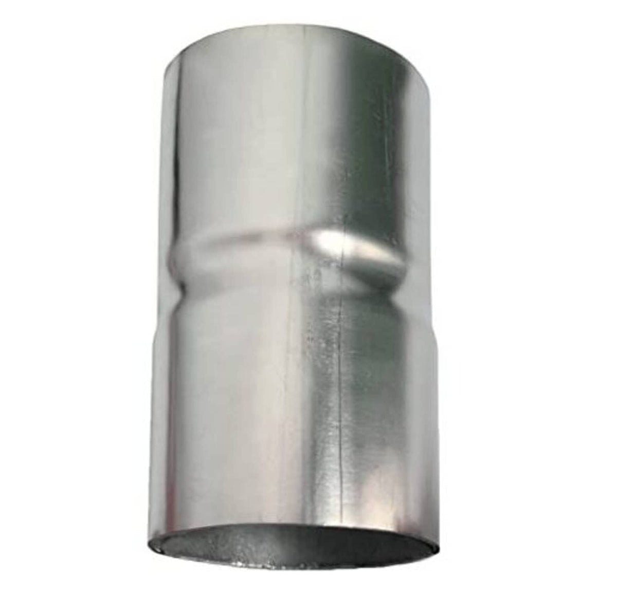 Polished stainless steel exhaust coupler sleeve, 2-1/8 in inner diameter