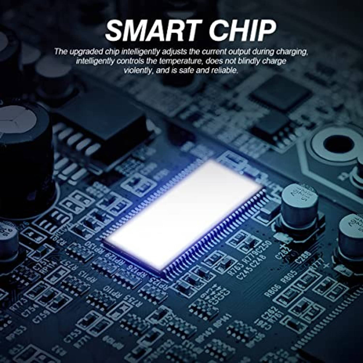 Car charger smart chip circuit board detail with integrated electronics