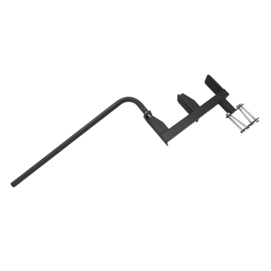 Black trailer tongue 3-step ladder with curved handle and mounting bracket kit