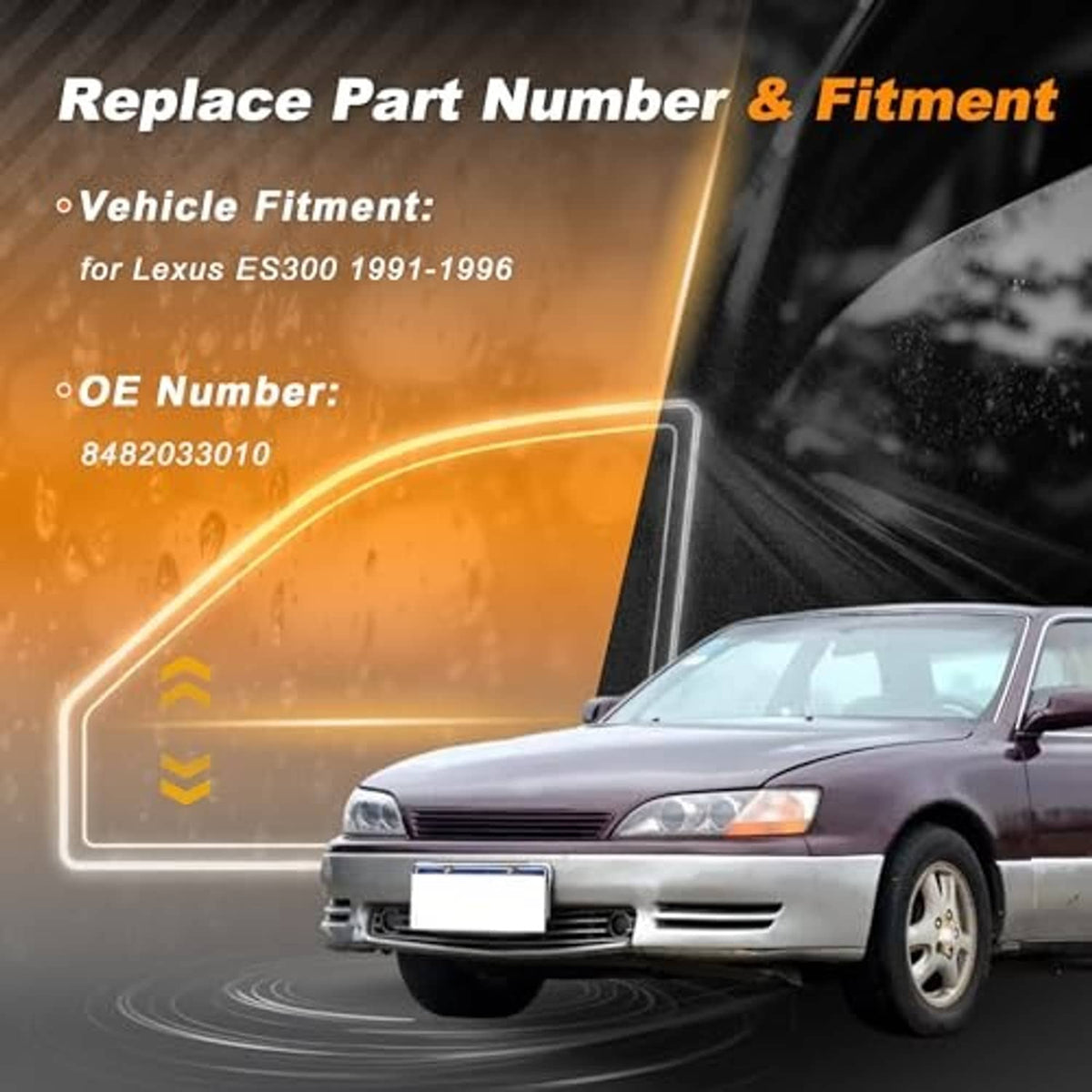 Window switch fitment graphic showing vehicle application for Lexus ES300