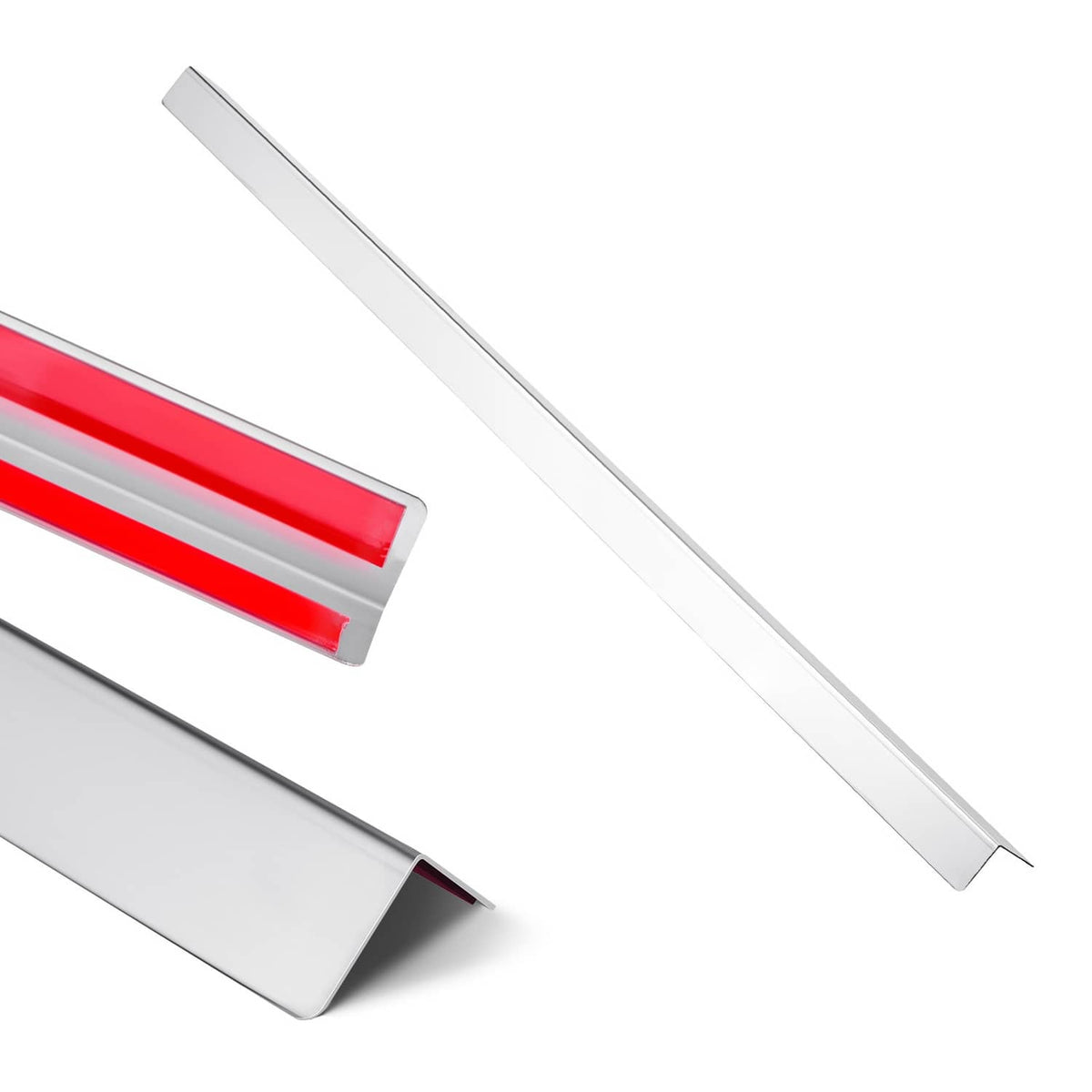 Stainless steel wall corner protector, self-adhesive 90° guard strip