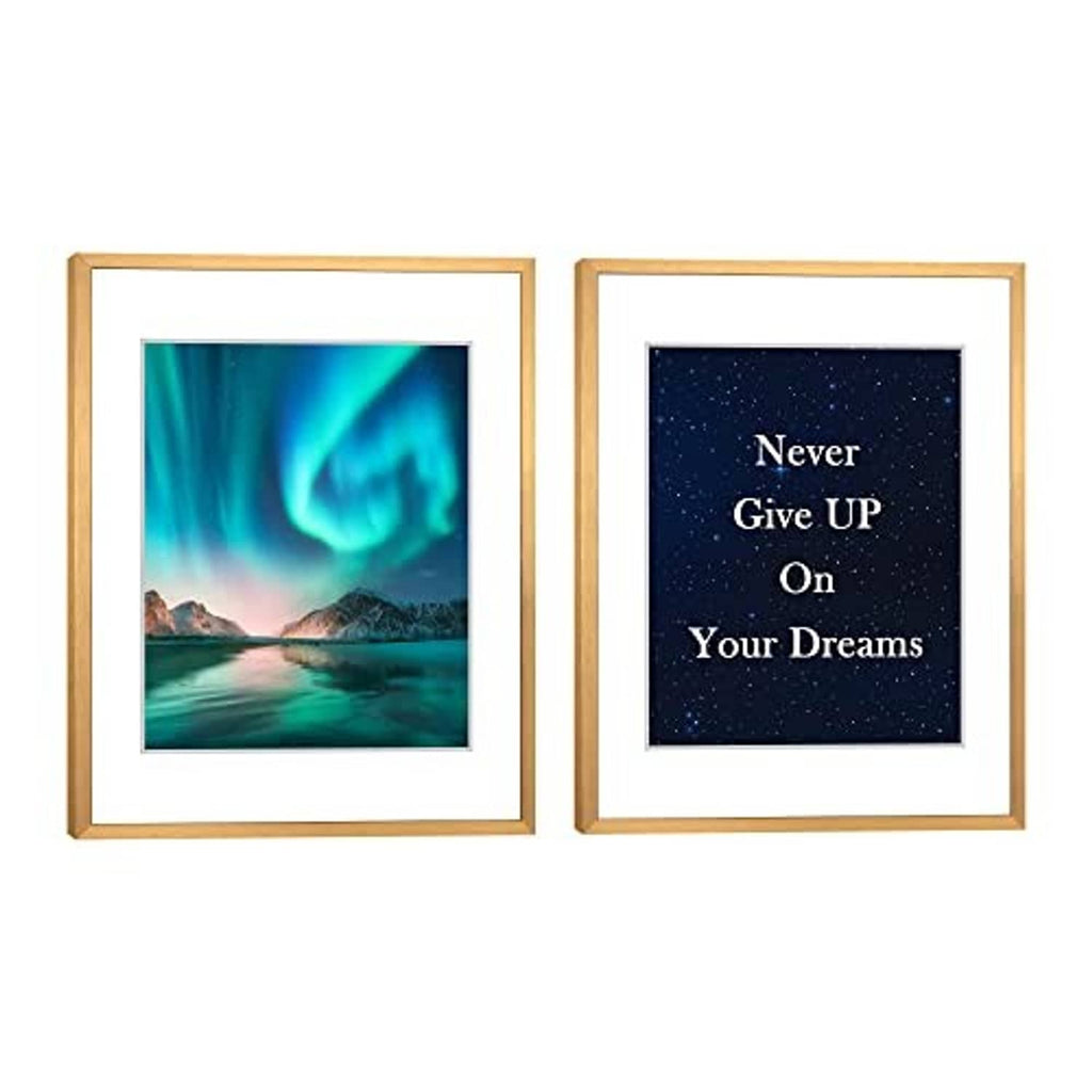 Pair of bronze 8x10 picture frames, each with real glass and a matching mat